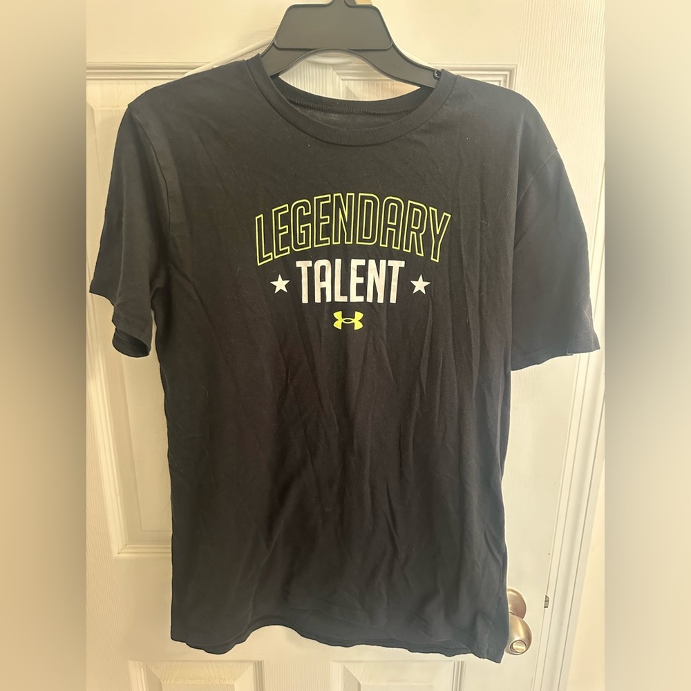 Under Armour UA Boys Size XL YXL Legendary Talent Short Sleeve T Shirt Top Black